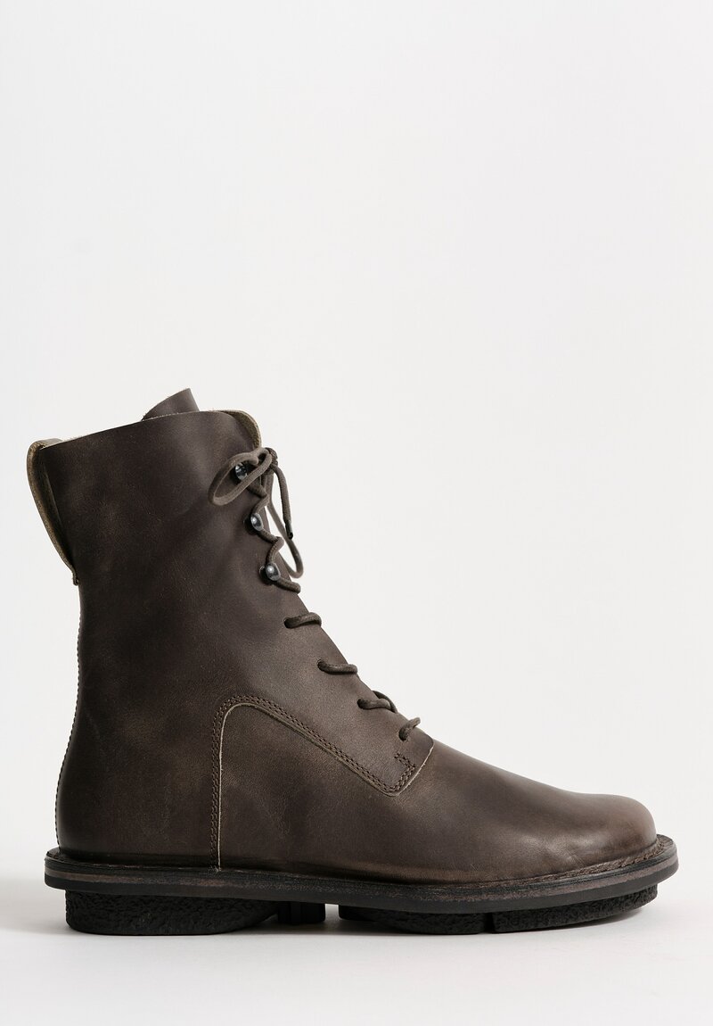 Trippen Leather Bert Booties in Tree Bark Brown