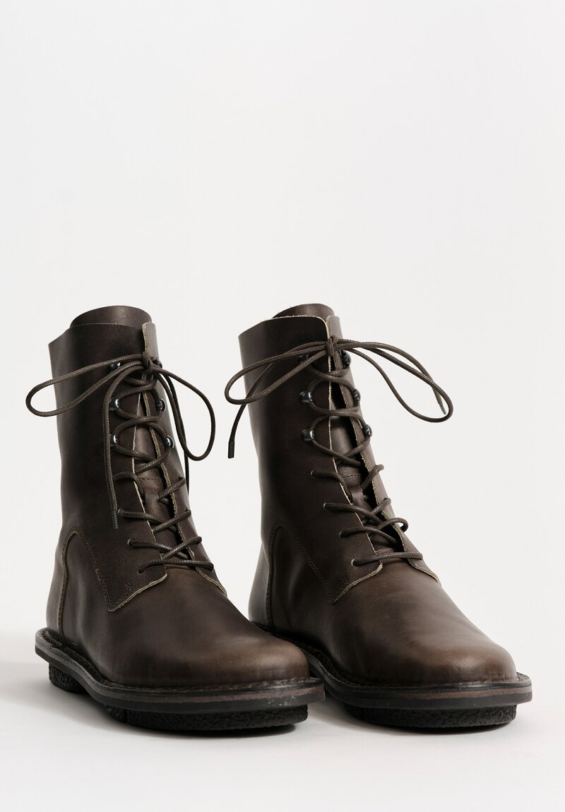 Trippen Leather Bert Booties in Tree Bark Brown