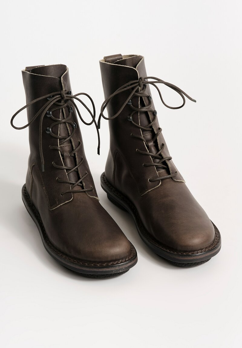 Trippen Leather Bert Booties in Tree Bark Brown
