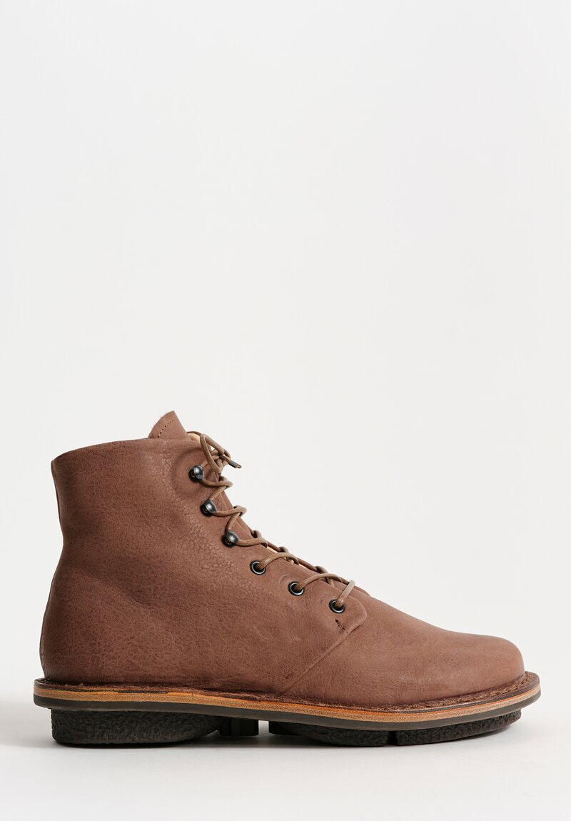 Trippen Leather Snug Bootie in Light Granite Brown	