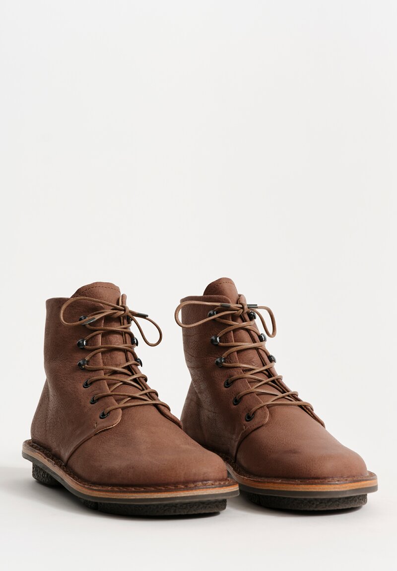 Trippen Leather Snug Bootie in Light Granite Brown	