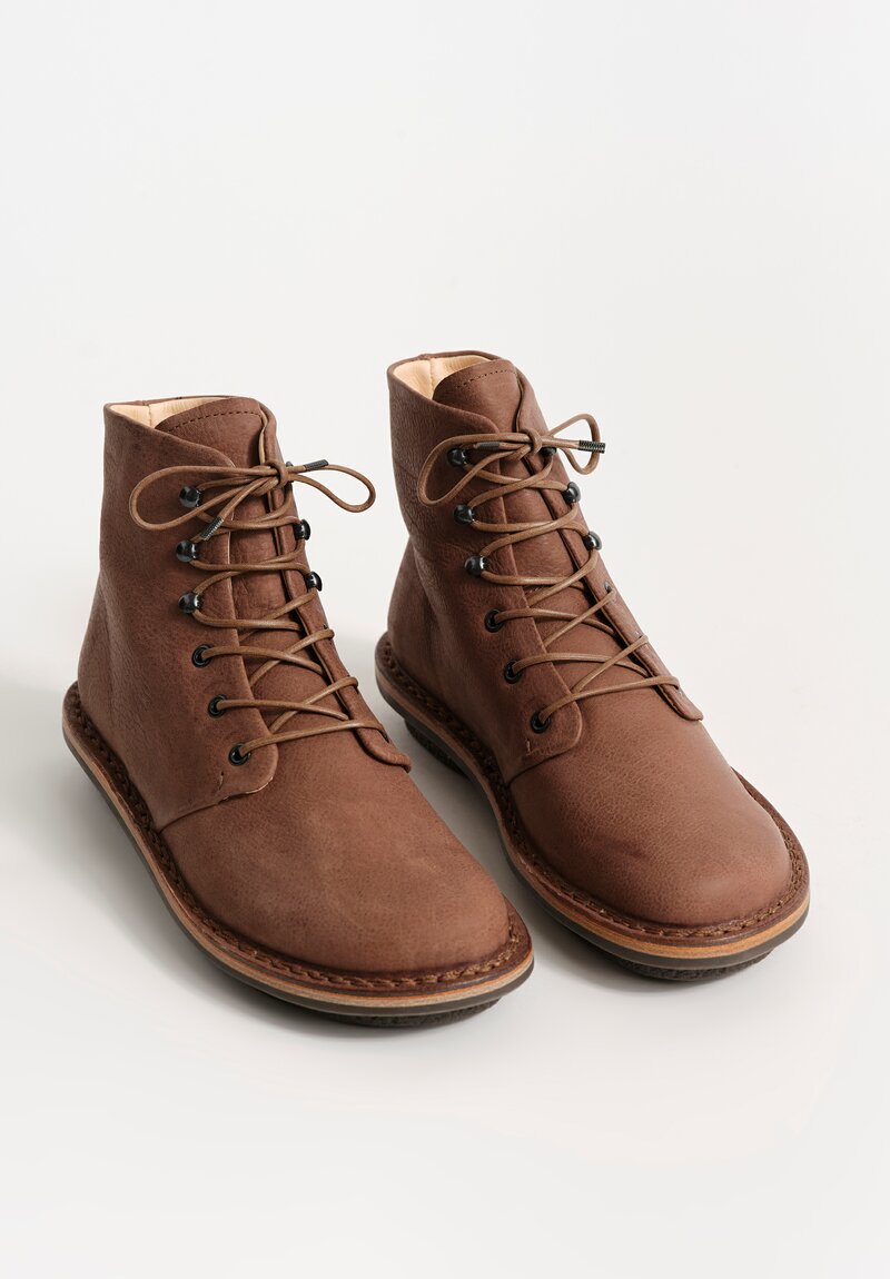 Trippen Leather Snug Bootie in Light Granite Brown	