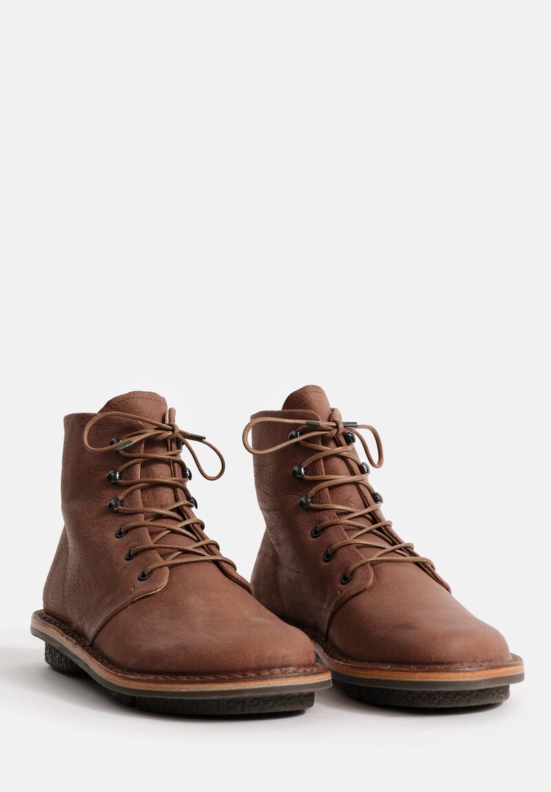 Trippen Leather Snug Bootie in Light Granite Brown	