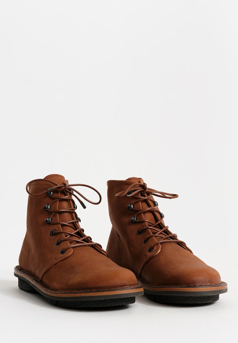 Trippen Leather Snug Bootie in Cuio Brown	