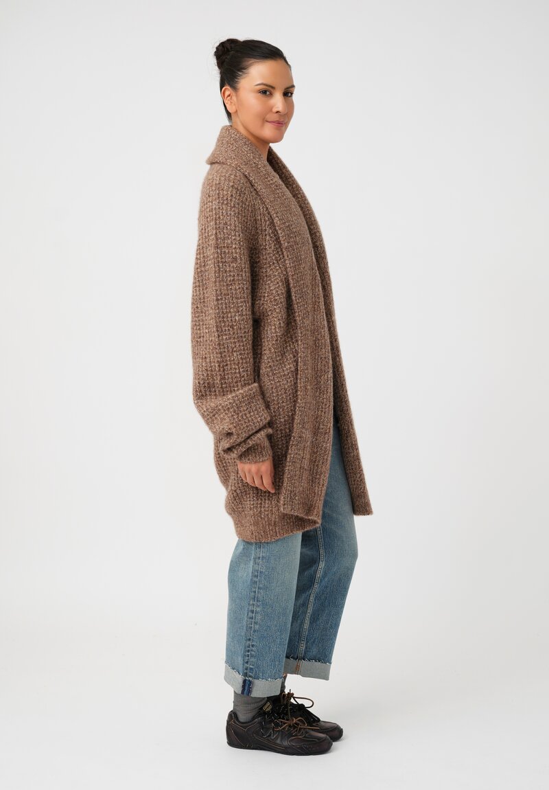 Frenckenberger Cashmere Silk Grandpa Waffle Knit Cardigan