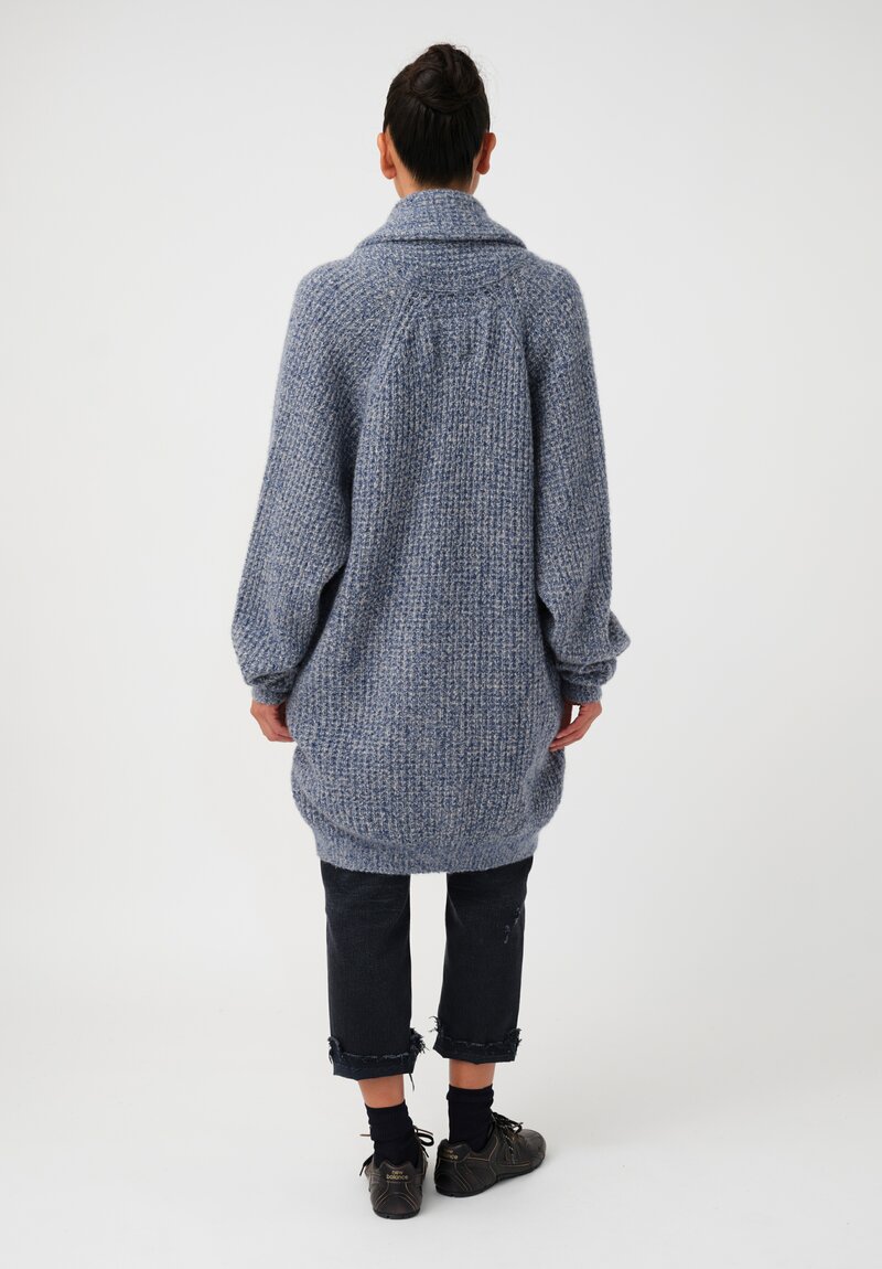 Frenckenberger Cashmere Silk Grandpa Waffle Knit Cardigan