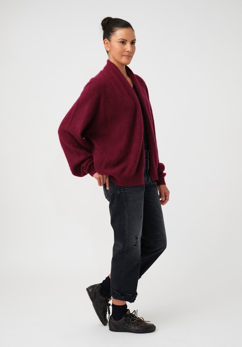 Frenckenberger Cashmere Silk Short Open Front Cardigan