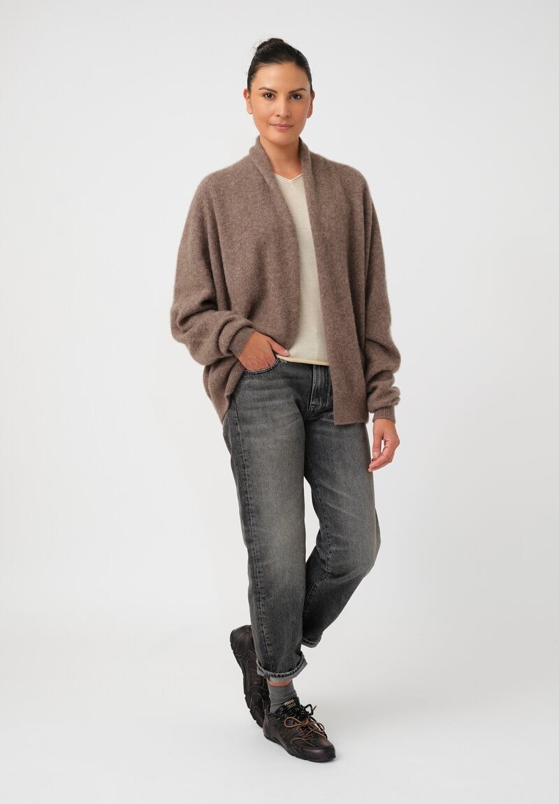 Frenckenberger Cashmere Silk Short Open Front Cardigan