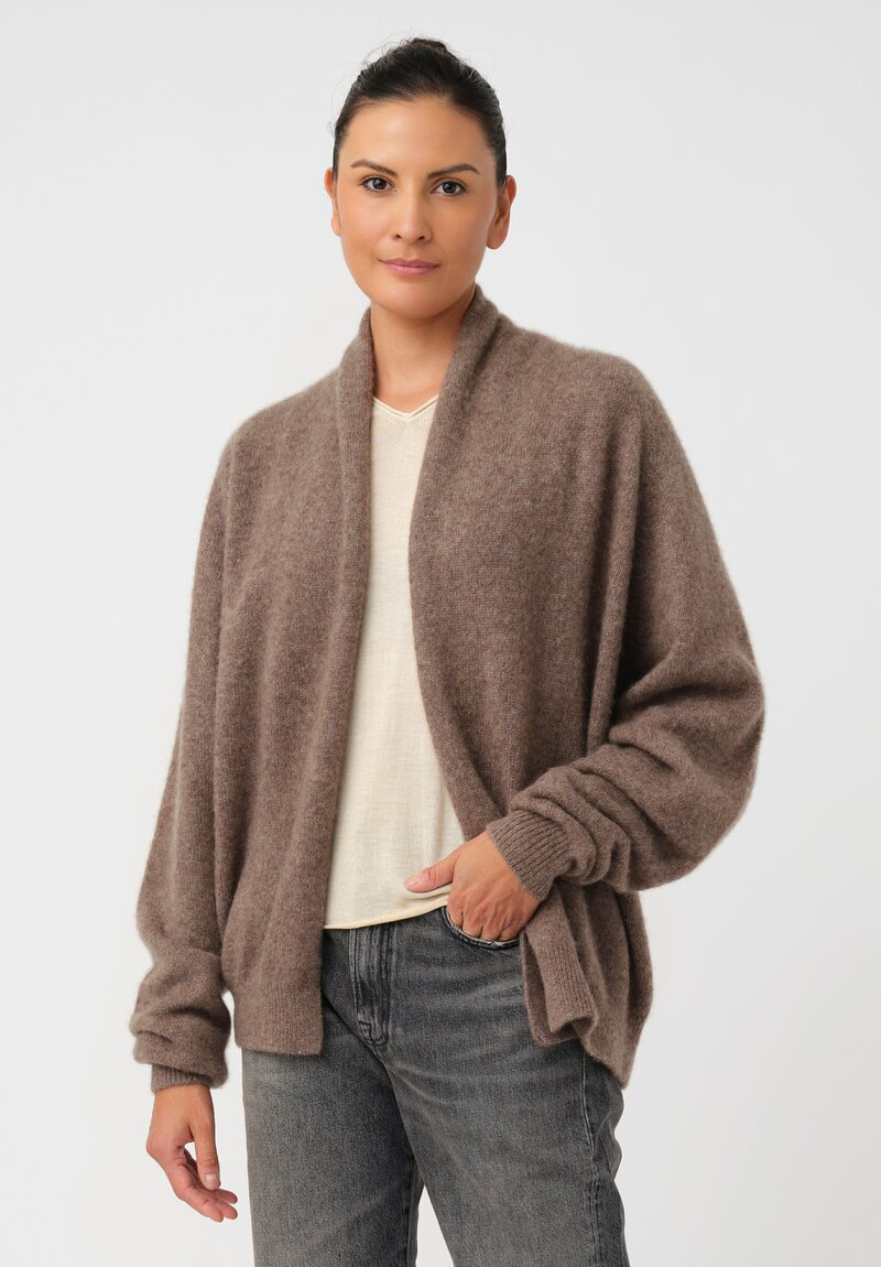 Frenckenberger Cashmere Silk Short Open Front Cardigan