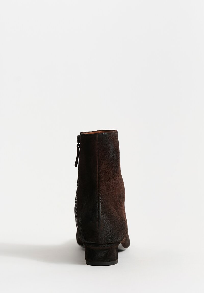 Marsèll Calf Suede Spiano Tronchetto Kitten-Heeled Booties in Moro Brown	