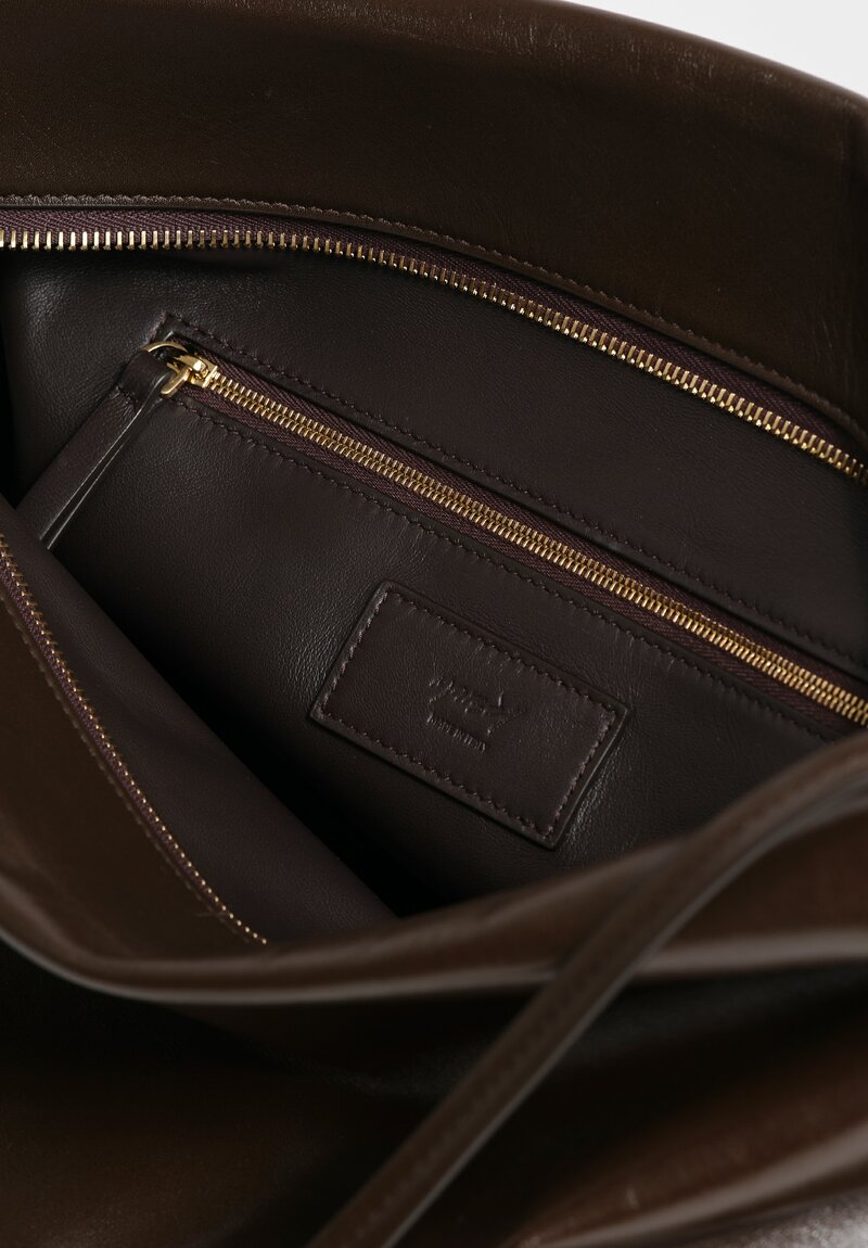 Marsèll Polished Calf Leather Diessepi Hourglass Bag in Moro Brown	