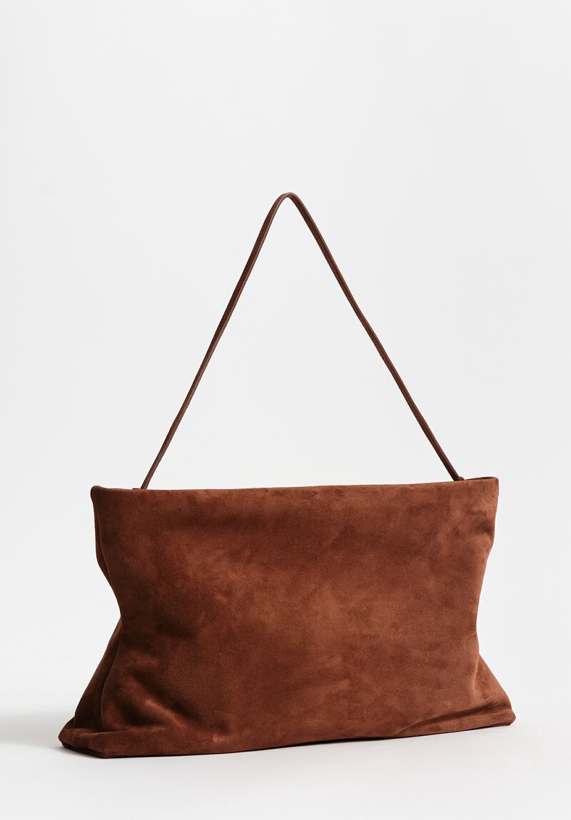 Marsèll Calf Suede Diessepi Hourglass Bag in Chocolate Brown	