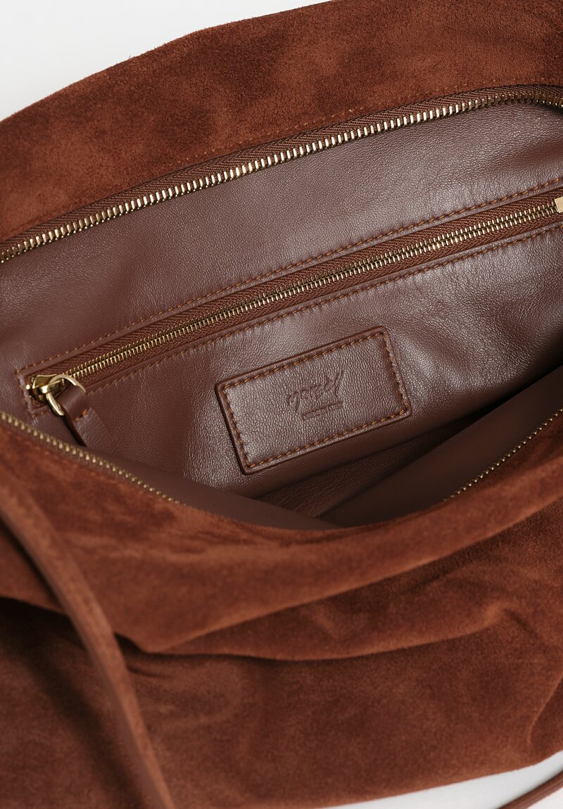 Marsèll Calf Suede Diessepi Hourglass Bag in Chocolate Brown	