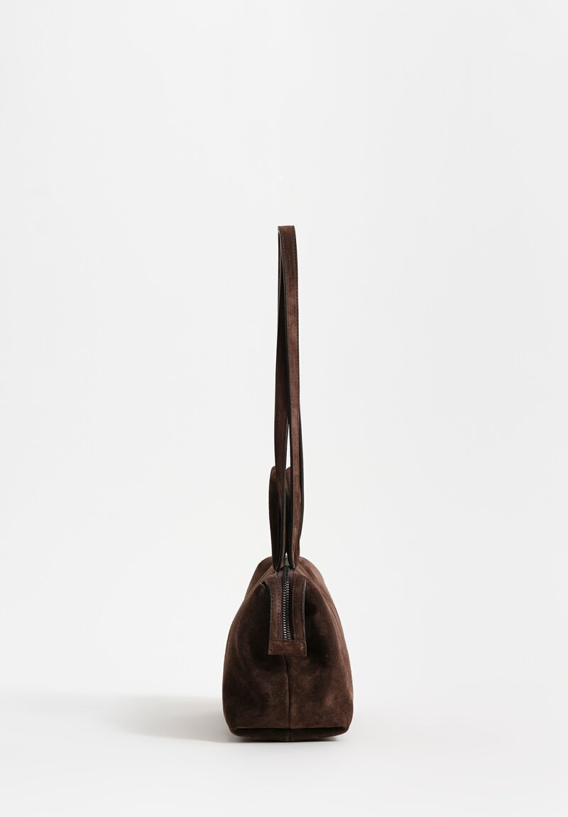 Marsèll Calf Suede Mini Orizzonte Shoulder Bag in Moro Brown	