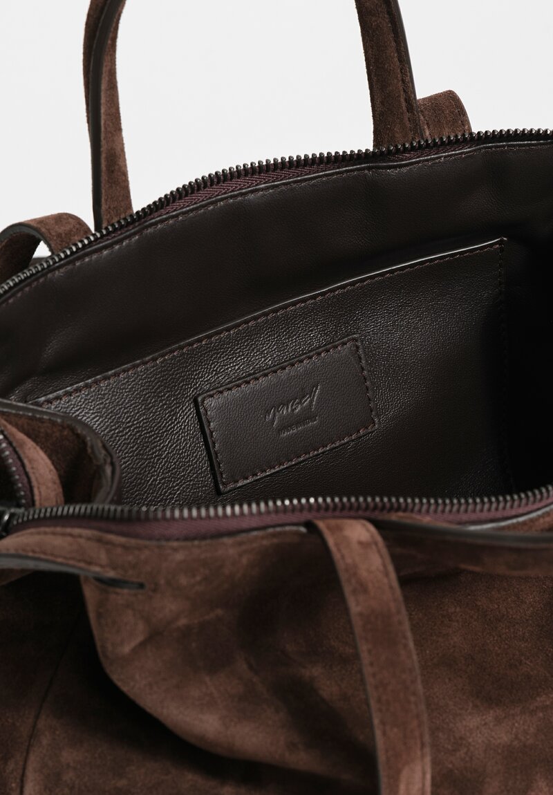 Marsèll Calf Suede Mini Orizzonte Shoulder Bag in Moro Brown	