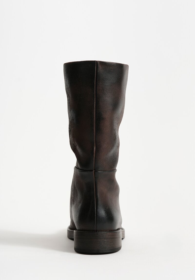 Marsèll Polished Calf Leather Tubetto Riding Boots in Moro Brown	