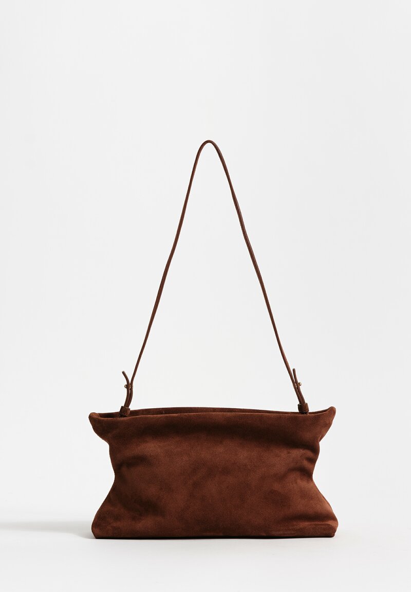 Marsèll Calf Suede Dipi Hourglass Bag in Chocolate Brown