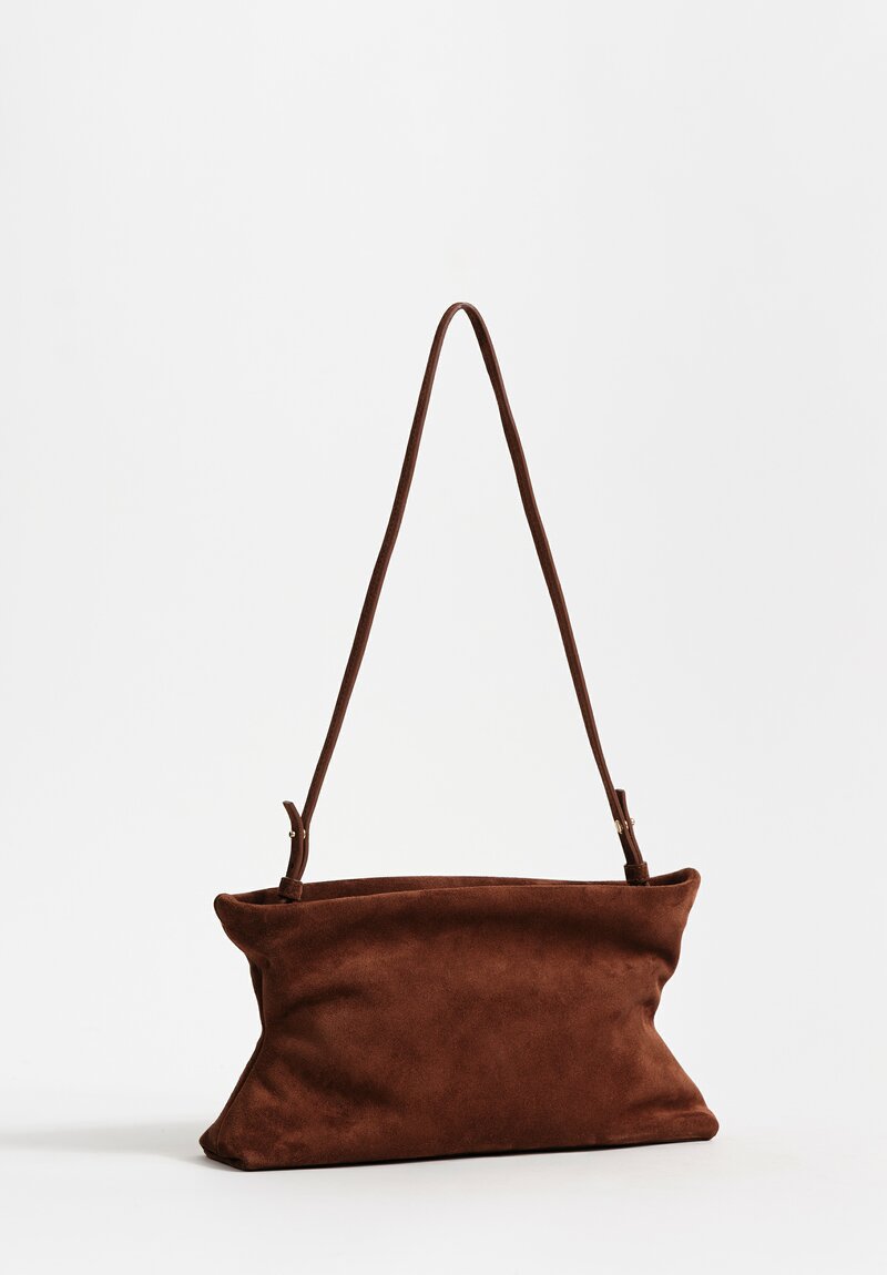 Marsèll Calf Suede Dipi Hourglass Bag in Chocolate Brown