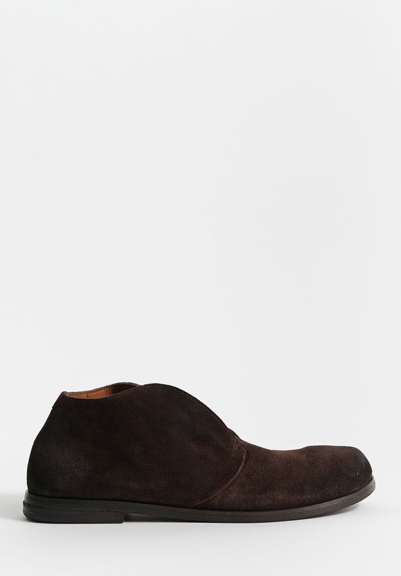 Marsèll Calf Suede Listello Slip-On Shoe in Moro Brown