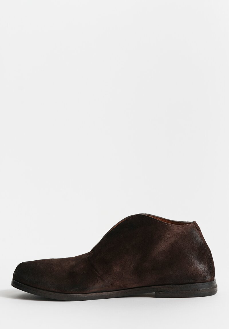 Marsèll Calf Suede Listello Slip-On Shoe in Moro Brown