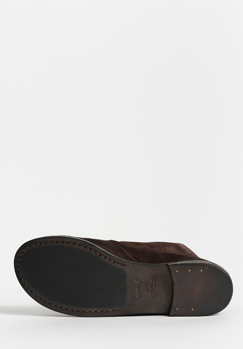 Marsèll Calf Suede Listello Slip-On Shoe in Moro Brown