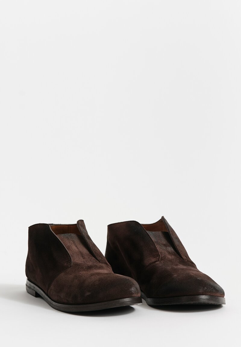 Marsèll Calf Suede Listello Slip-On Shoe in Moro Brown