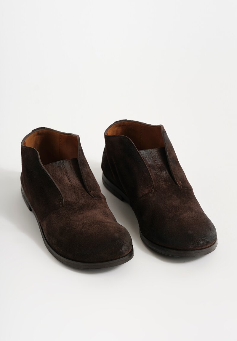 Marsèll Calf Suede Listello Slip-On Shoe in Moro Brown