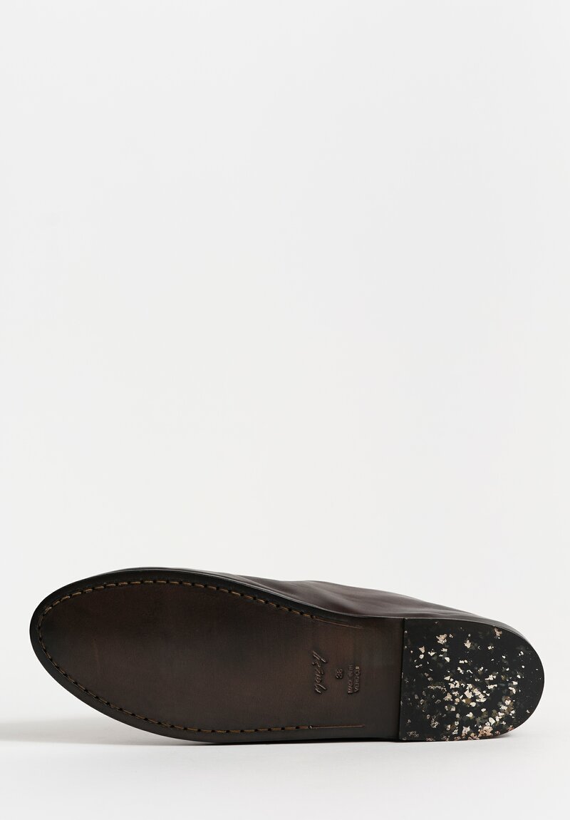Marsèll Polished Calf Leather Coltellaccio Ballerina Flat in Moro Brown