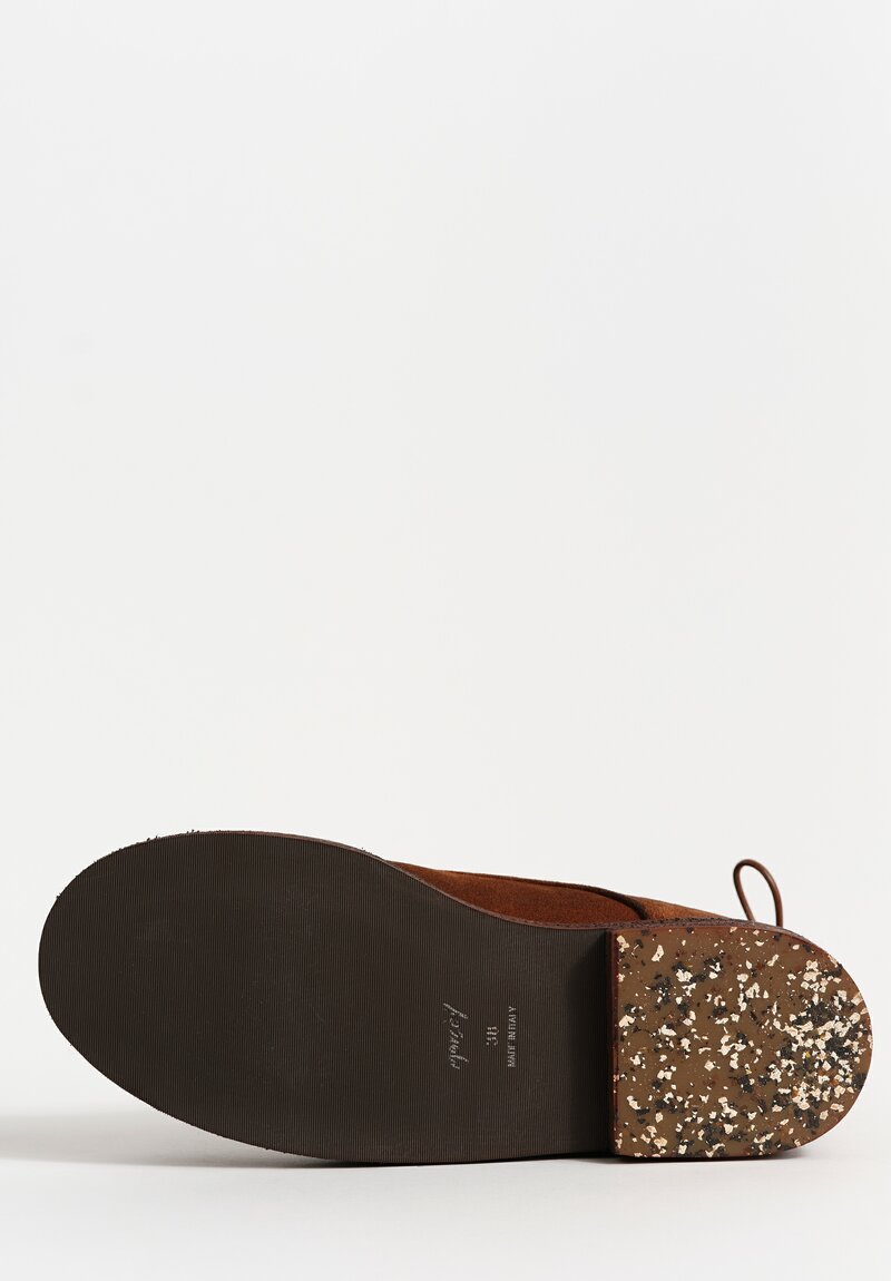 Marsèll Calf Suede Parrucca Lace-Up Ankle Boots in Basalt Brown