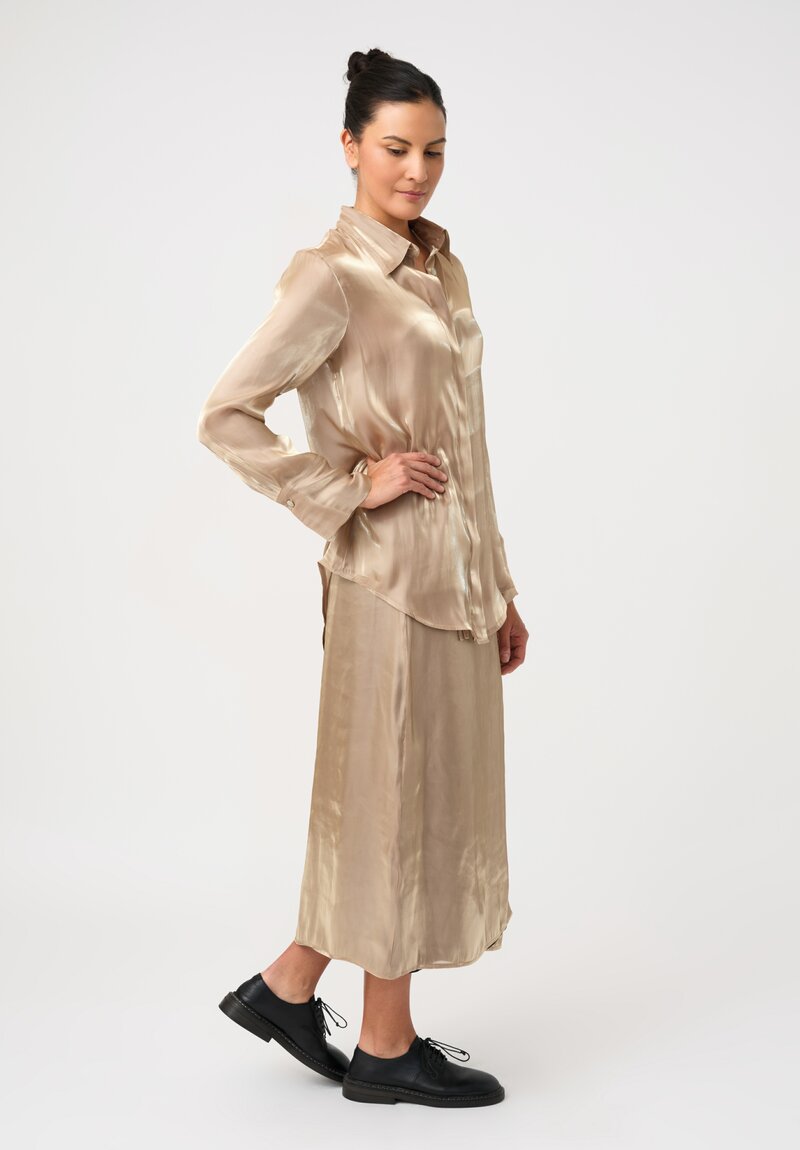 Song For The Mute Iridescent Wrap Skirt in Champagne Gold