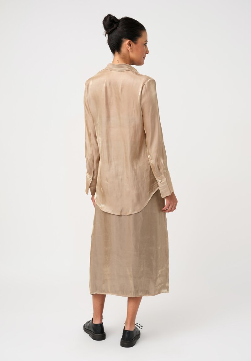 Song For The Mute Iridescent Wrap Skirt in Champagne Gold