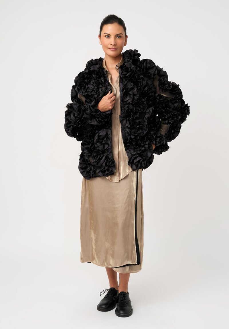 Song For The Mute Iridescent Wrap Skirt in Champagne Gold