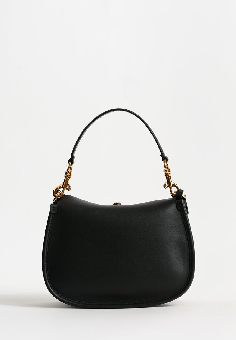 Etro Calfskin Leather Convertible Pony Bag in Ebony Black