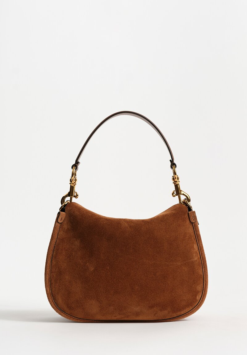 Etro Suede Convertible Pony Bag in Desert Brown