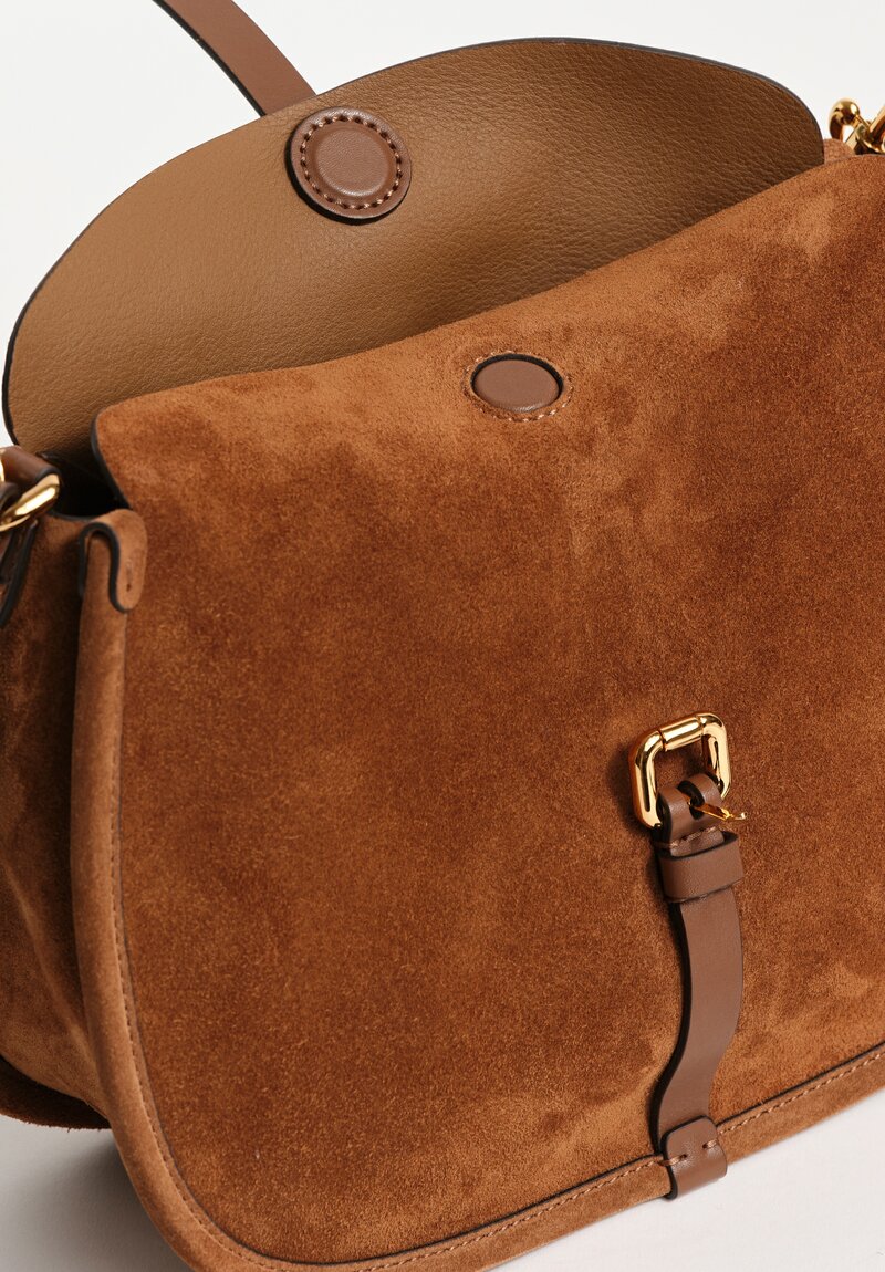Etro Suede Convertible Pony Bag in Desert Brown