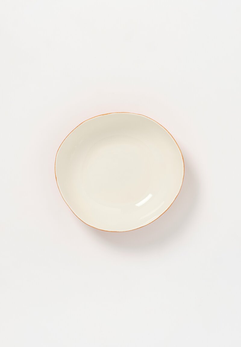 Stamperia Bertozzi Handmade Porcelain Exterior Painted Small Serving Bowl Bruno Brown