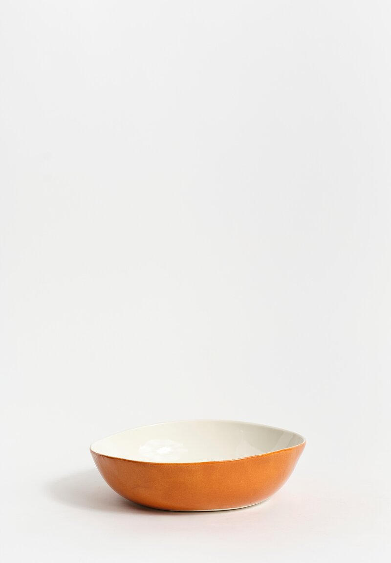 Stamperia Bertozzi Handmade Porcelain Exterior Painted Small Serving Bowl Bruno Brown