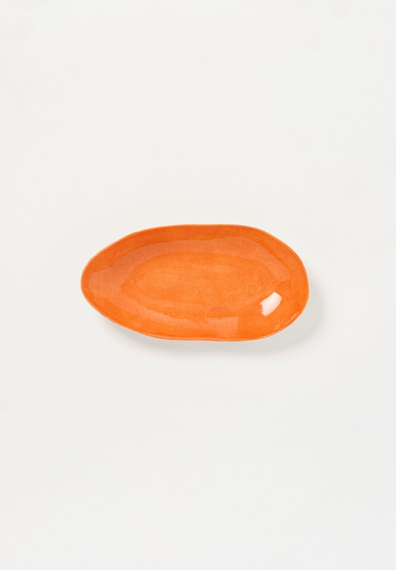 Stamperia Bertozzi Handmade Porcelain Interior Painted Barchetta Arancio Orange