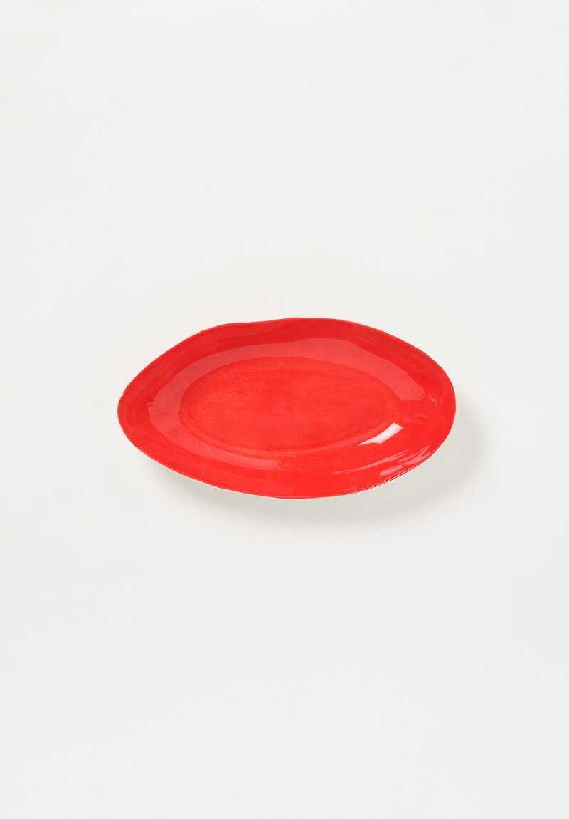 Stamperia Bertozzi Handmade Porcelain Interior Painted Barchetta Rosso Red