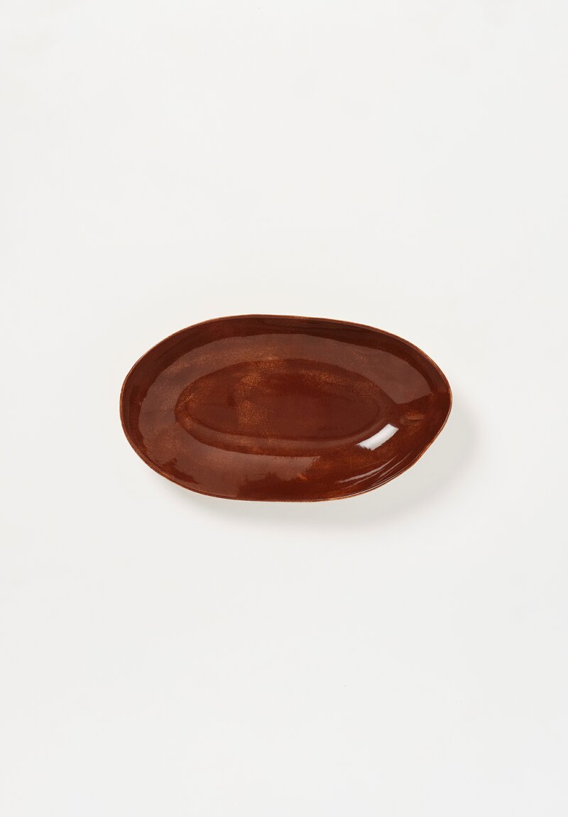 Stamperia Bertozzi Handmade Porcelain Interior Painted Barchetta Bruno Chocolate Brown