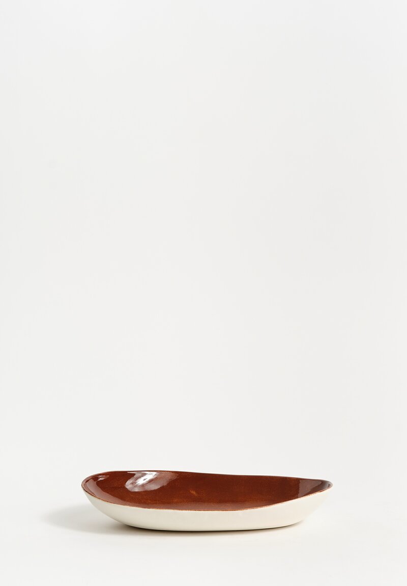 Stamperia Bertozzi Handmade Porcelain Interior Painted Barchetta Bruno Chocolate Brown