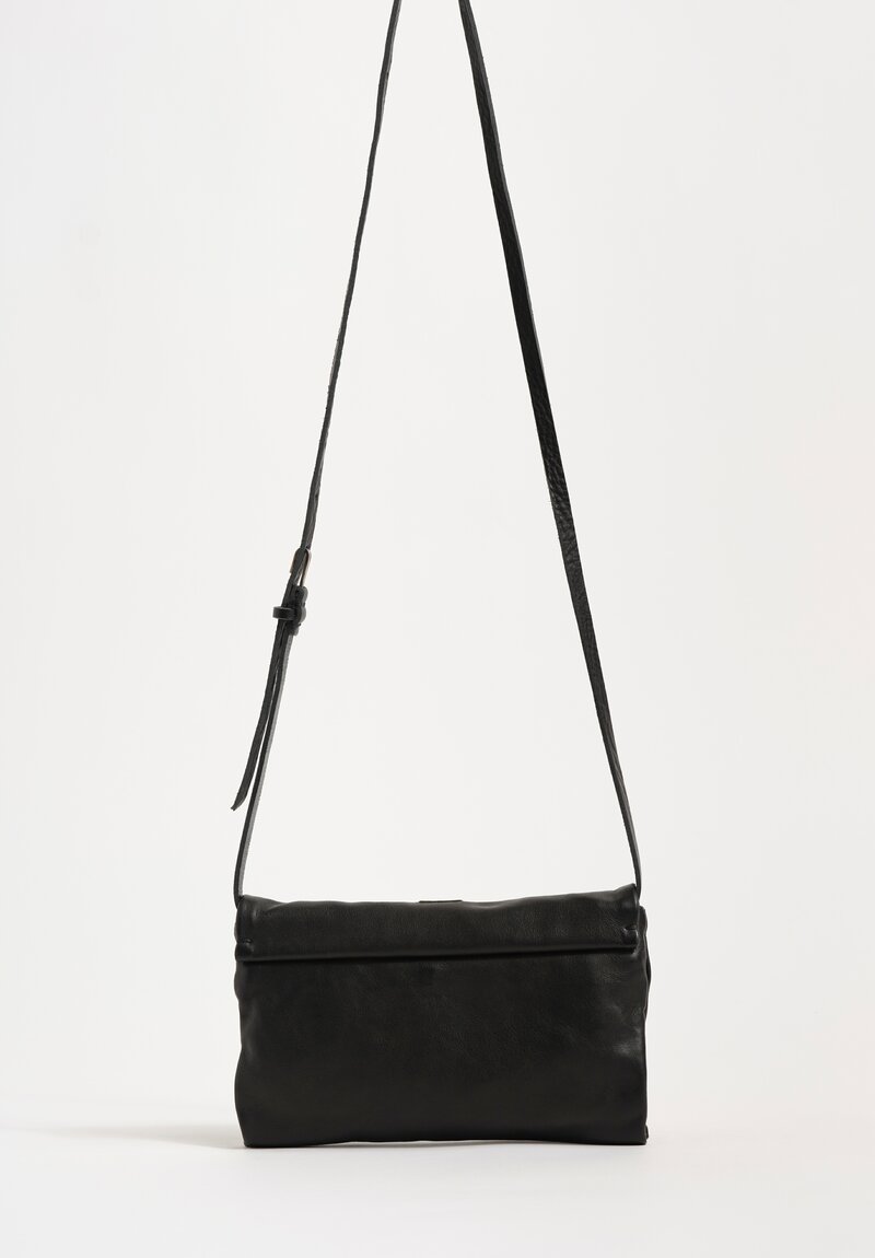 Daniele Basta Leather Mignon Staple Embellished Shoulder Bag Black