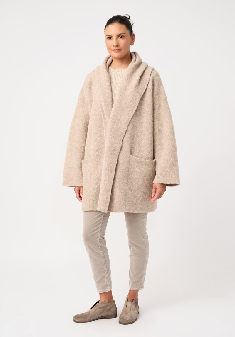 Lauren Manoogian Baby Alpaca Double-Faced Coat in Natural Oak