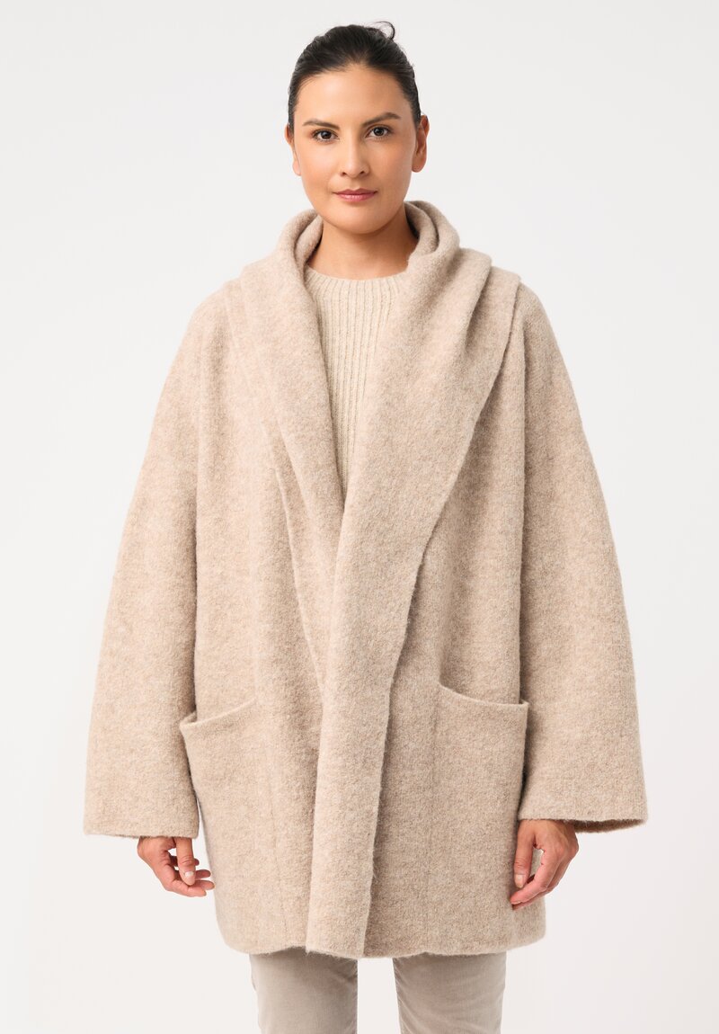 Lauren Manoogian Baby Alpaca Double-Faced Coat in Natural Oak