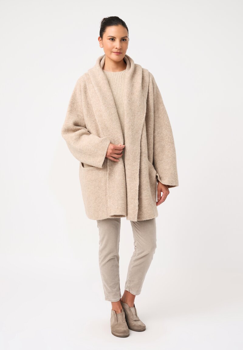 Lauren Manoogian Baby Alpaca Double-Faced Coat in Natural Oak
