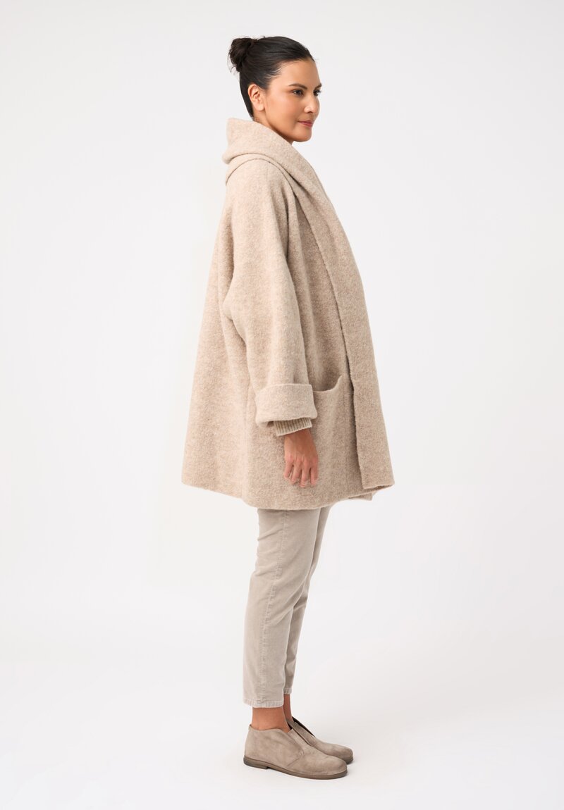 Lauren Manoogian Baby Alpaca Double-Faced Coat in Natural Oak