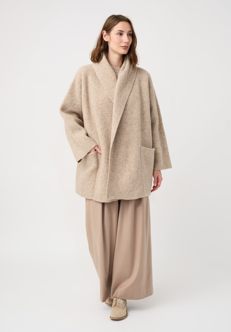 Lauren Manoogian Baby Alpaca Double-Faced Coat in Natural Oak