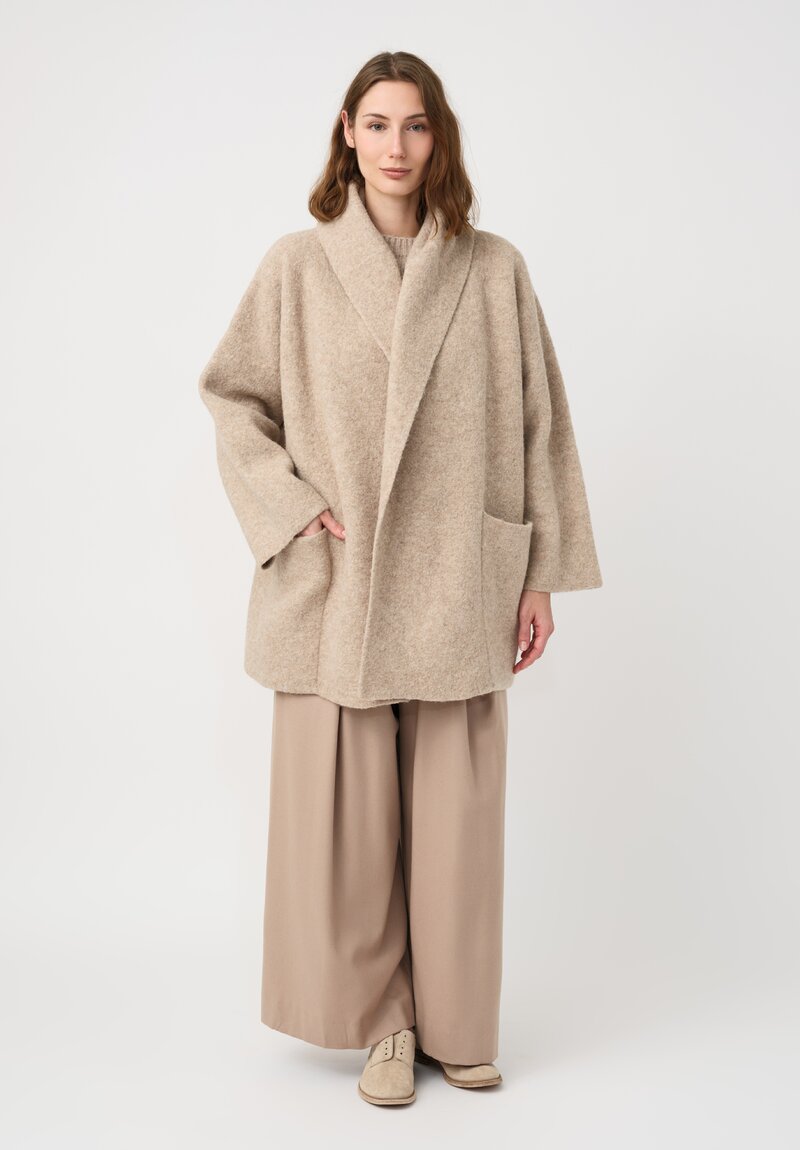 Lauren Manoogian Baby Alpaca Double-Faced Coat in Natural Oak