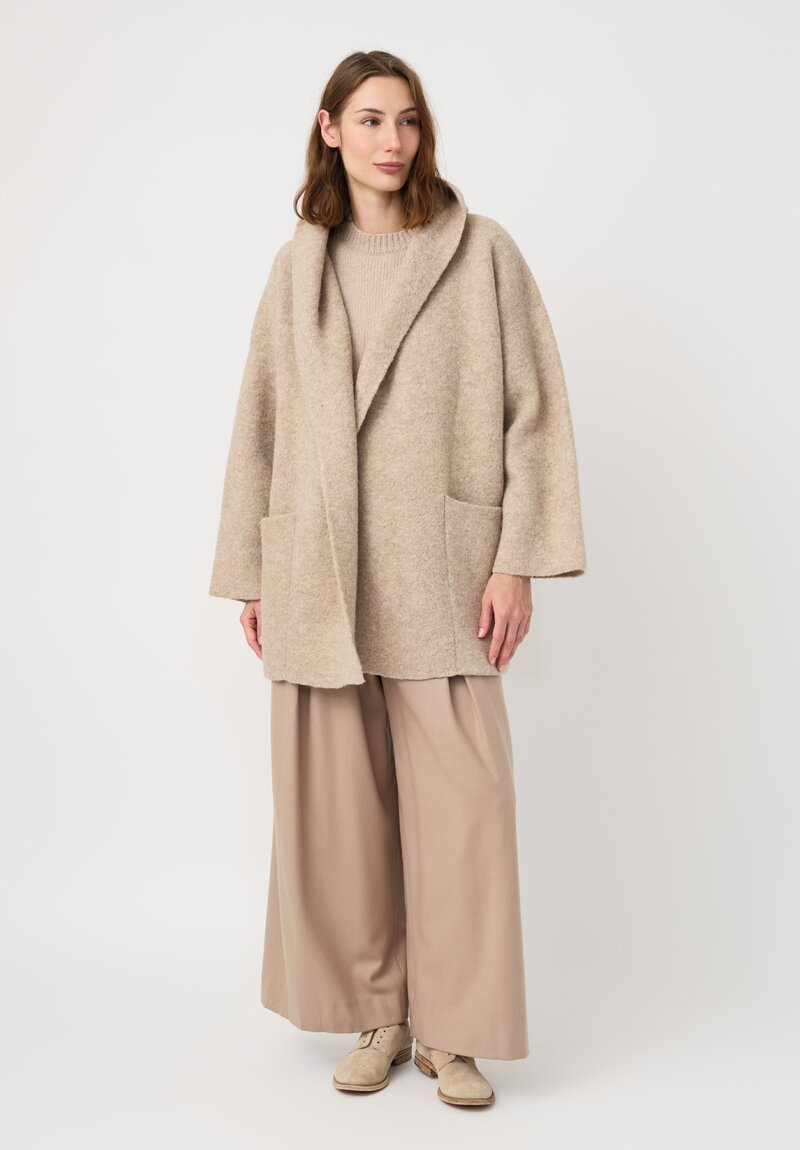 Lauren Manoogian Baby Alpaca Double-Faced Coat in Natural Oak