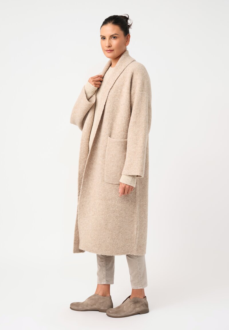 Lauren Manoogian Baby Alpaca Double-Faced Long Coat in Natural Oak